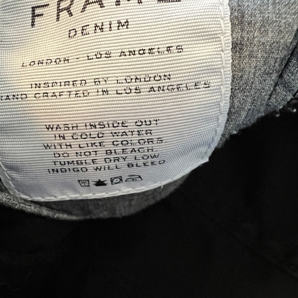 Frame Demin Mid Rise Le Skinny de Jeanne Distressed Black Denim Jean Size 24 - Picture 6 of 15